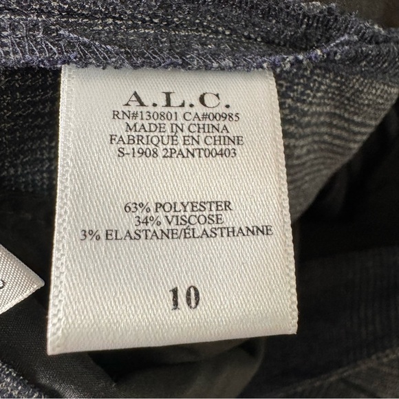 A.L.C Grey Plaid Flare Leg Trouser Pants Exposed Zipper Size 10 - Picture 16 of 16